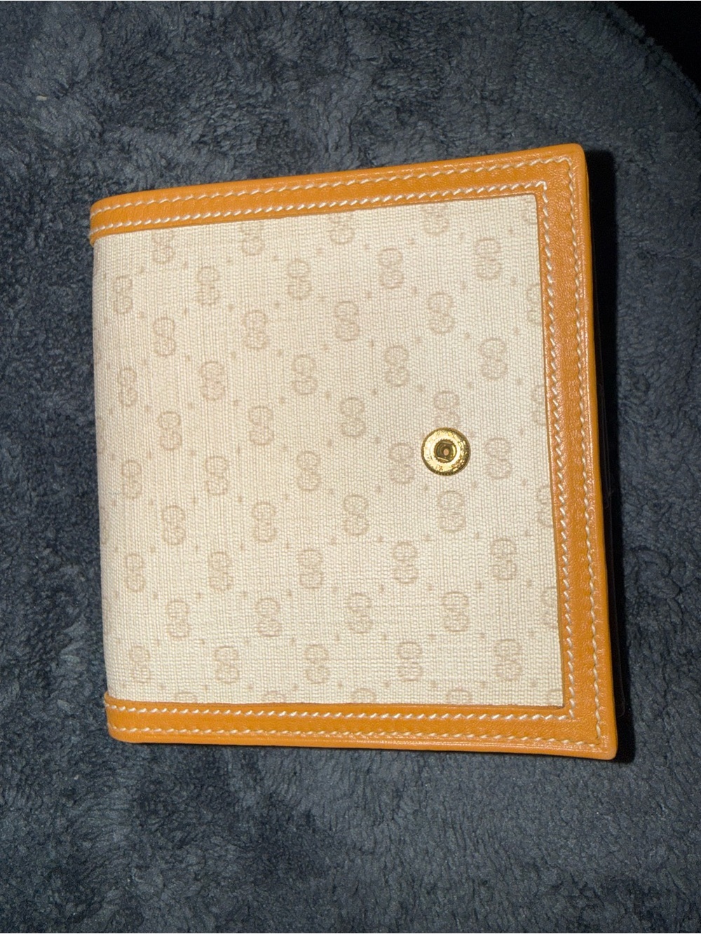 Gucci Canvas and Tan Leather Wallet with Gold Logo Hardware - Picture 9 of 10